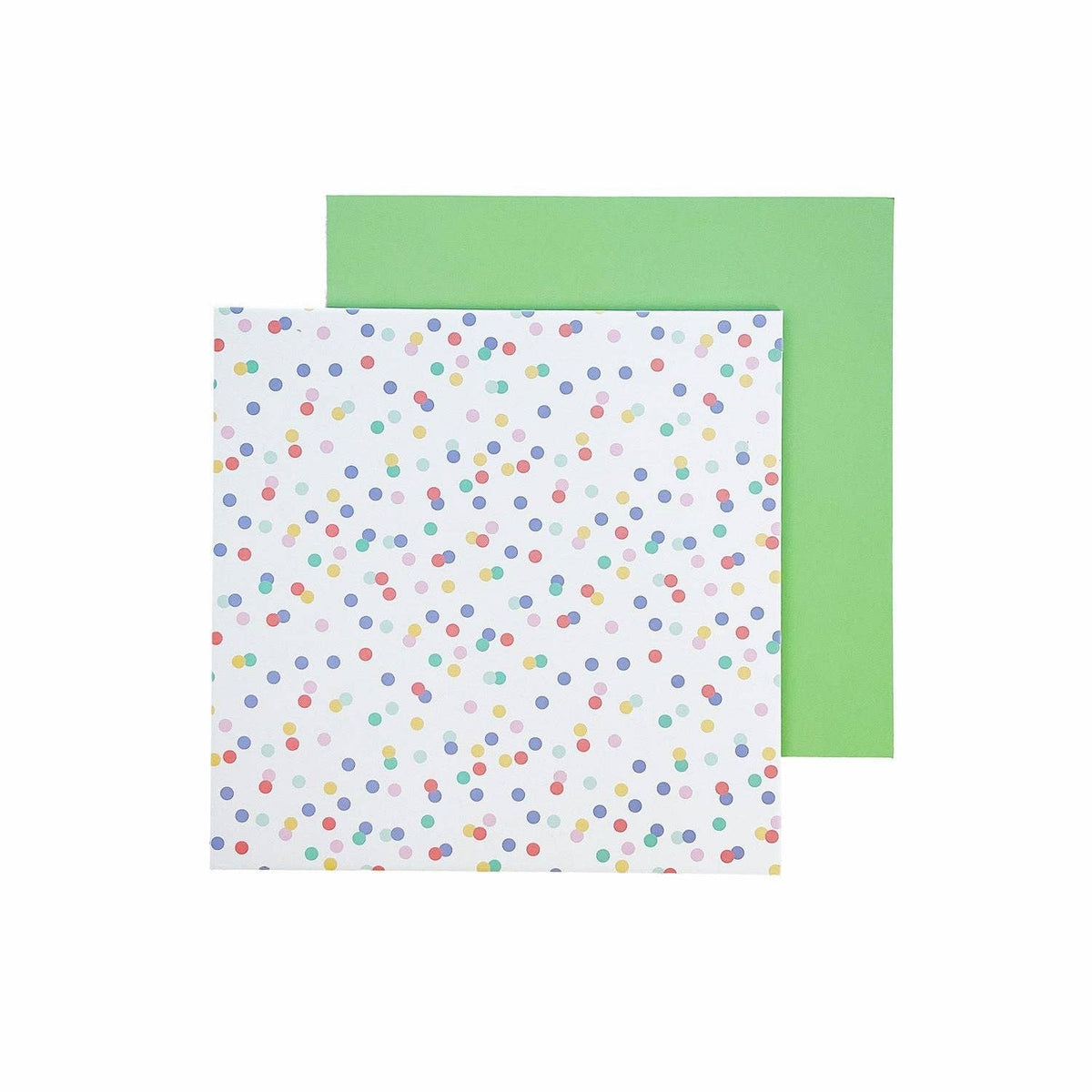 Green and multicolor dotted patterned paper sheets
