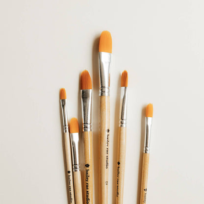 Filbert Watercolor Brush Set -- 6 piece