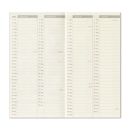 2027 weekly memo notebook weekly date layout spread across two pages