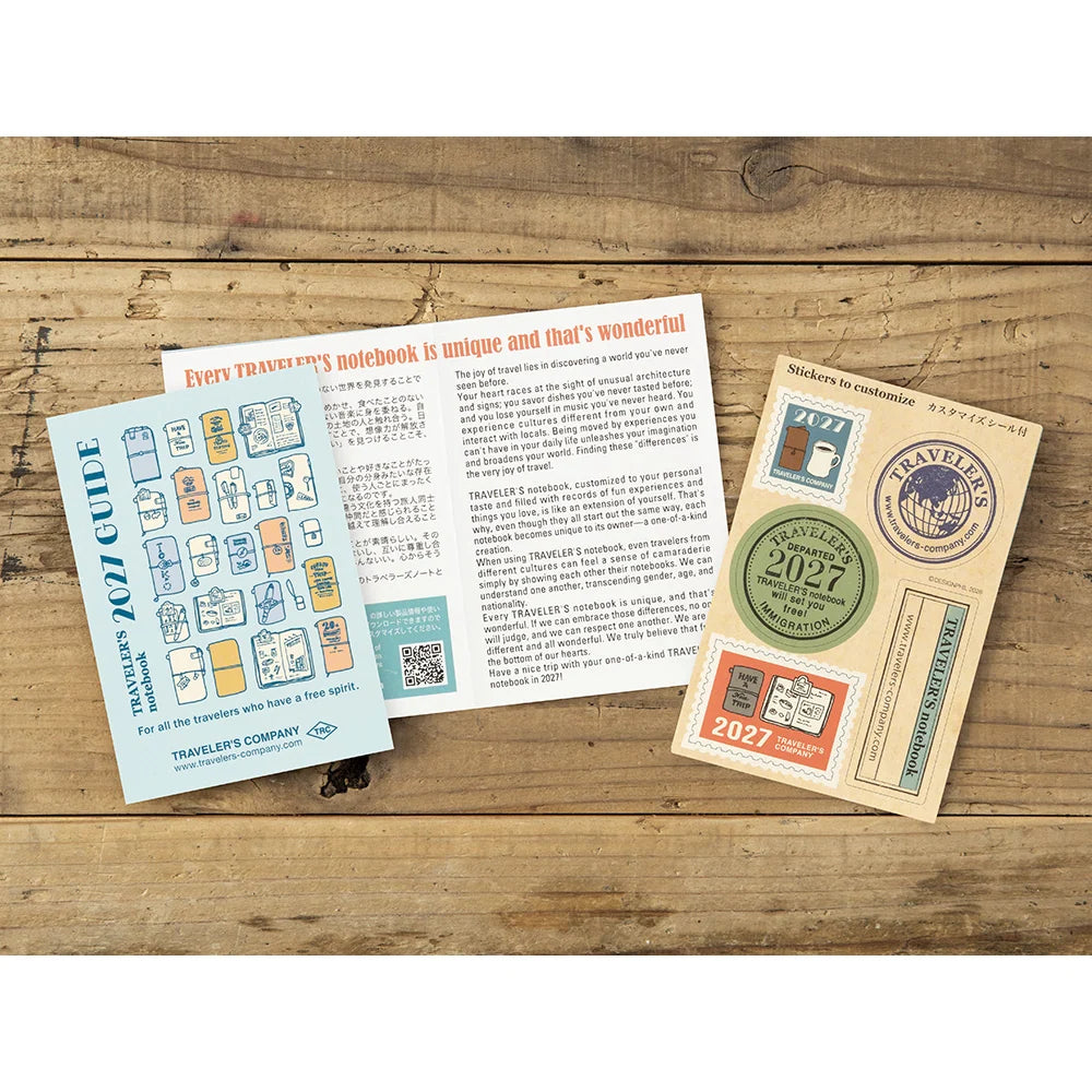 Traveler's notebook inserts for 2027 guide pages with stickers