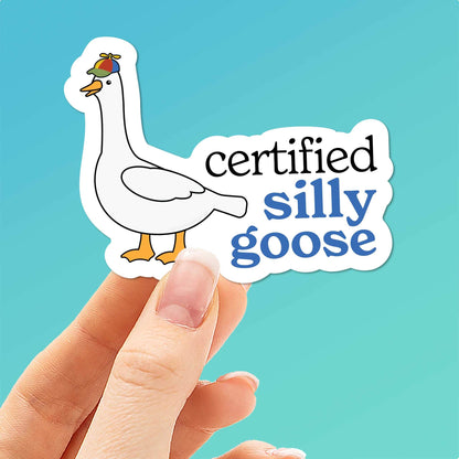 Certified Silly Goose Sticker for Tumbler - Funny Meme Decal