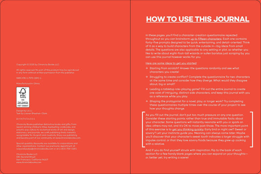 A Writer’s Journal for Creating Characters