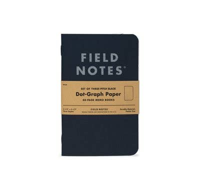 3pk Pitch Black Memo Book
