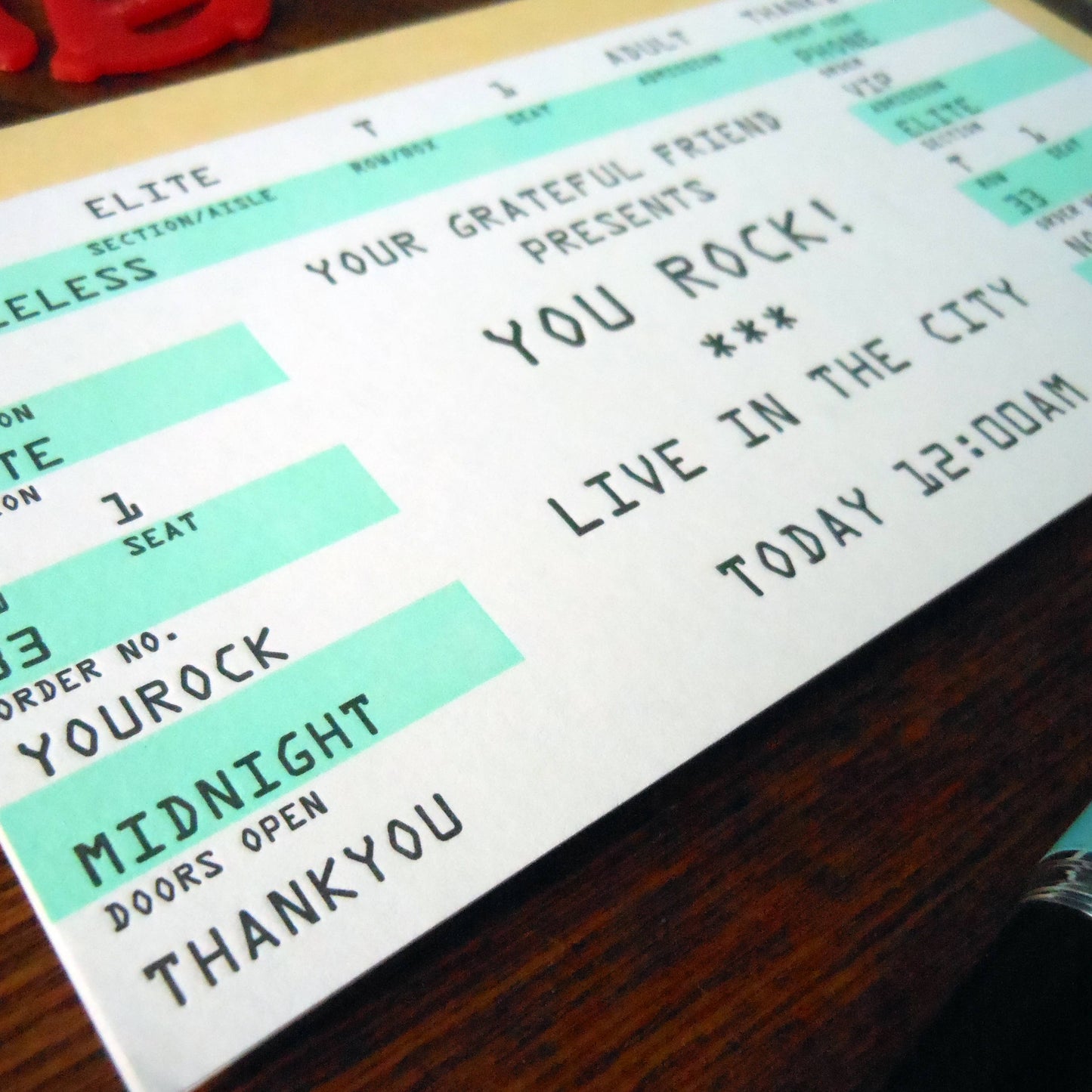 You Rock Dad Concert Ticket