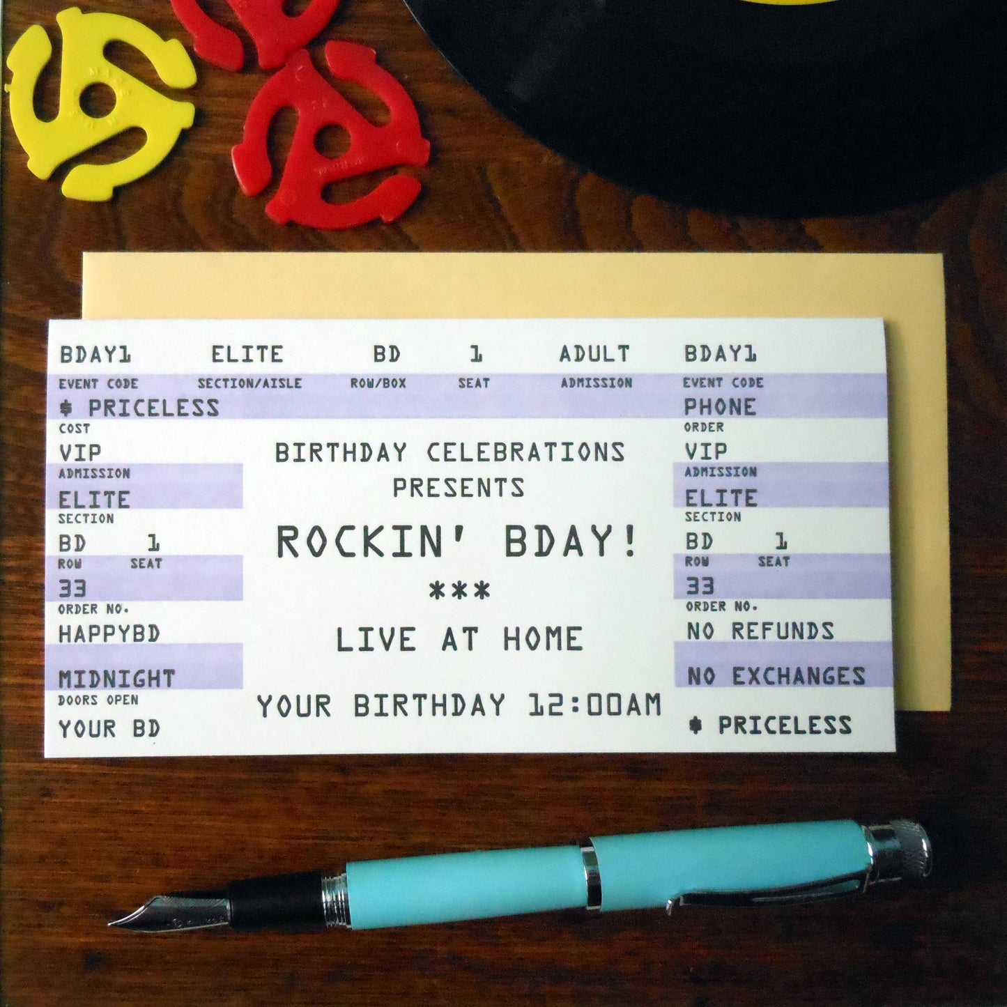 Birthday Dad Rock Ticket