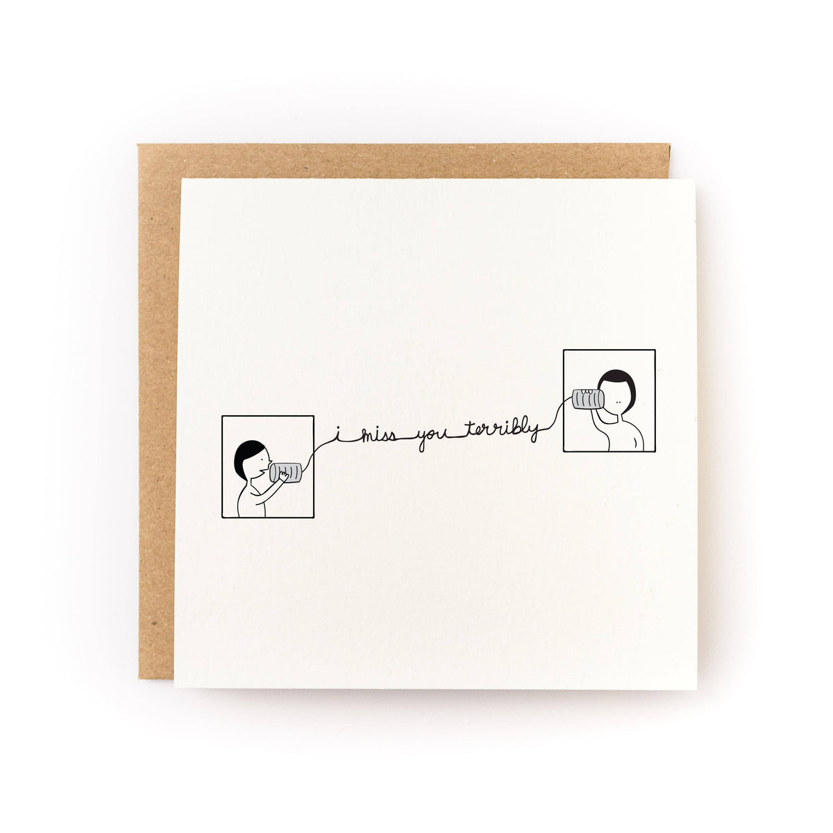 I Miss You Terribly Love & Friendship Card - Letterpress Printed