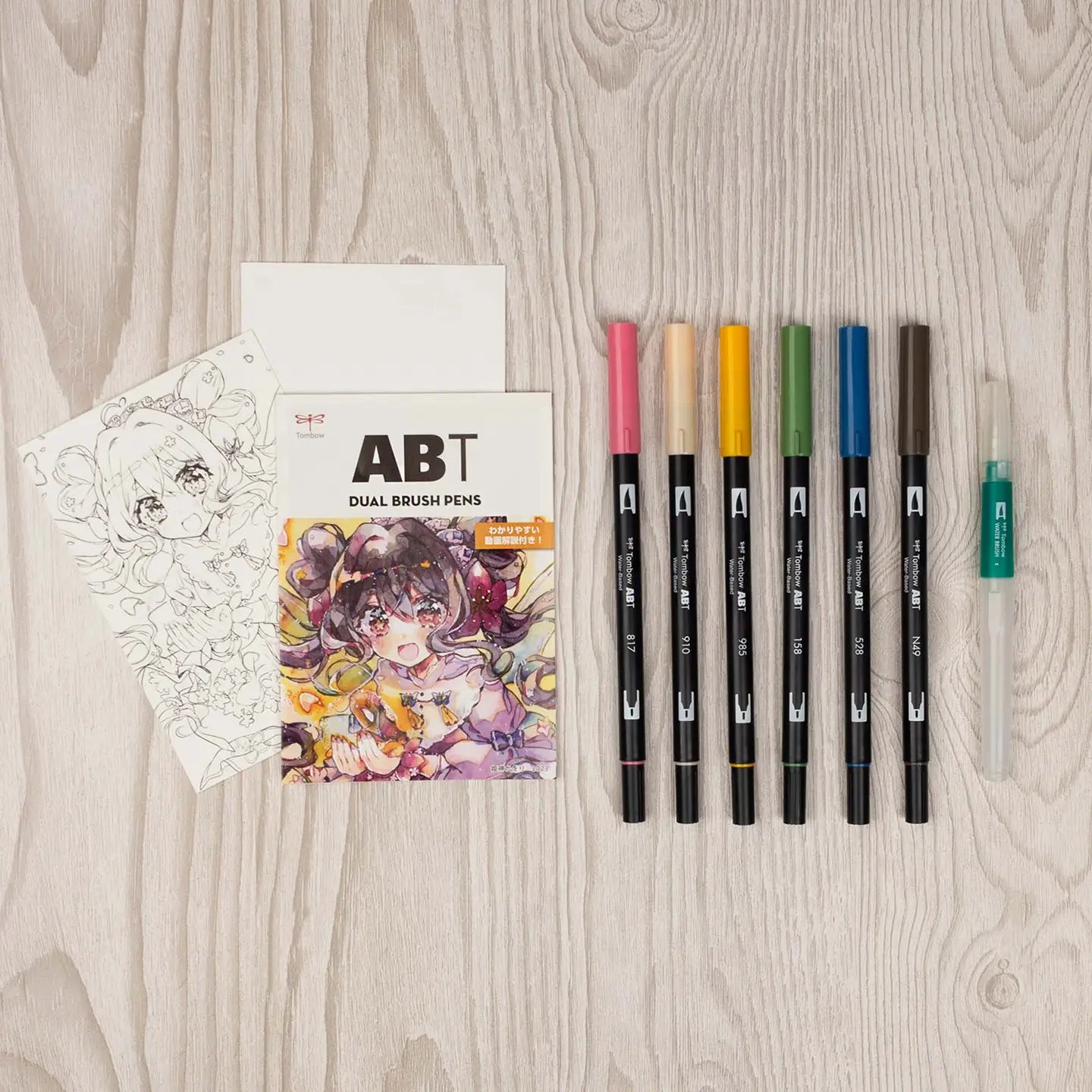 Dual Brush Pen Art Markers - Manga Illustration Flowers 6-Pack