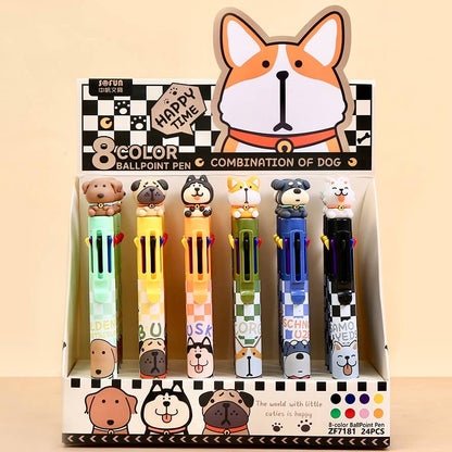 Dog 8-Color Retractable Ball Pen