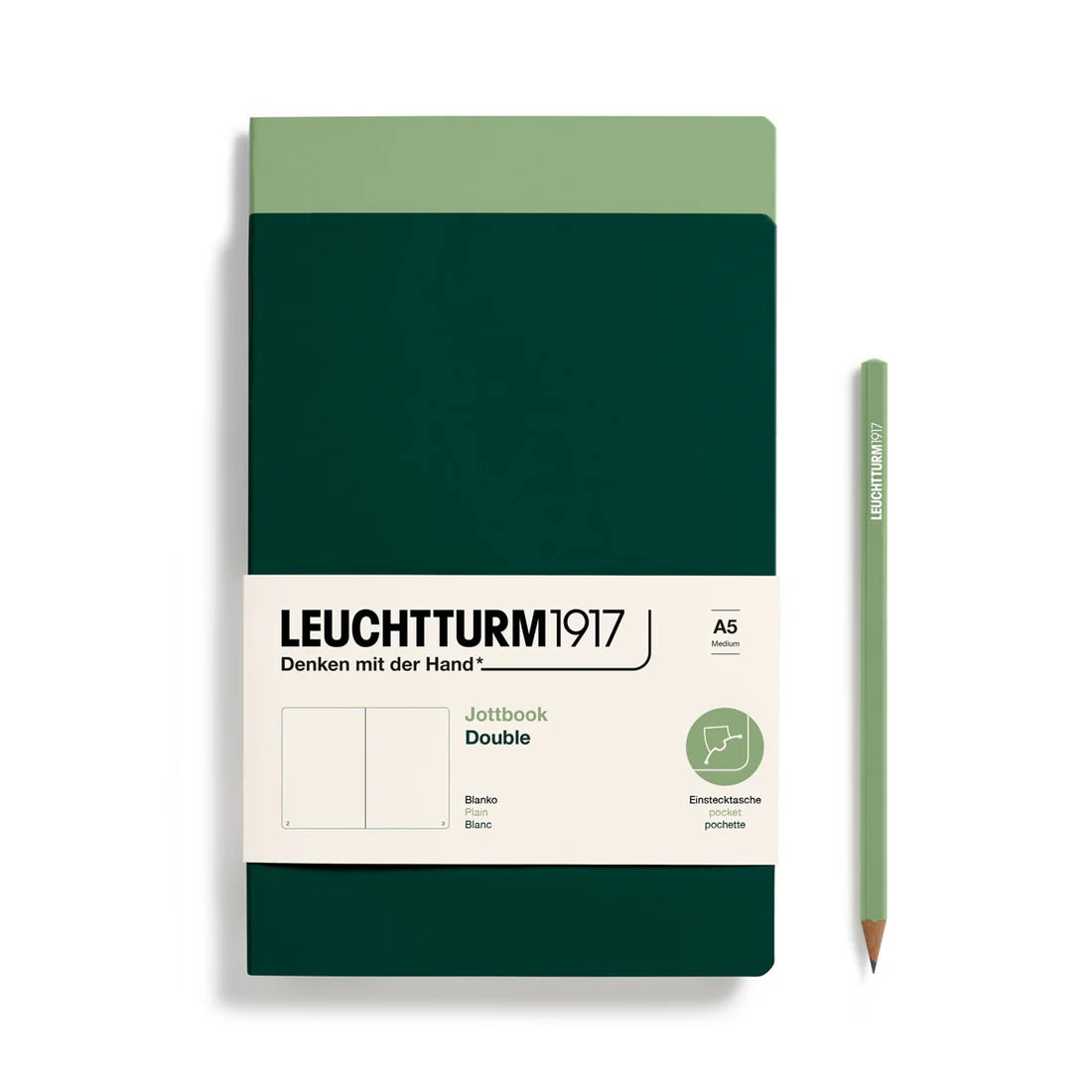 Leuchtturm 1917 - Jottbook Double, 59 numbered pages, Pack of 2 A5