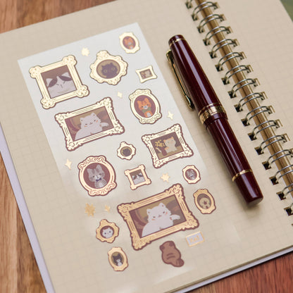 Sticker Sheet - Meowster Piece (Gold Foil)