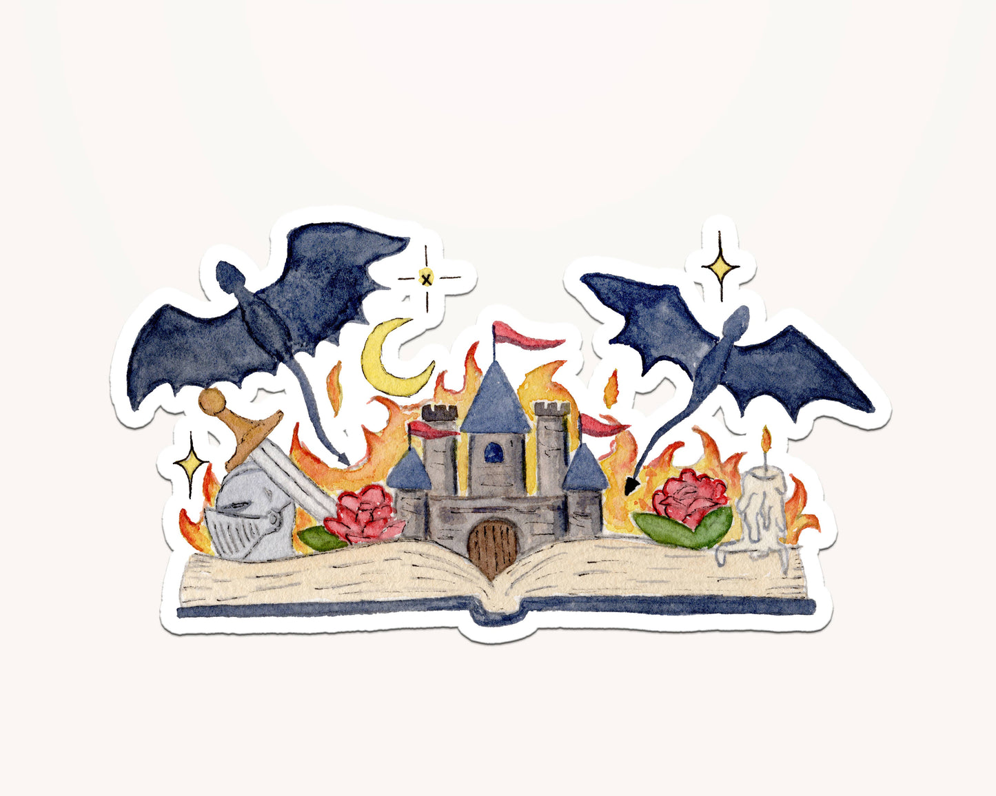 Dragon Book Vinyl Sticker, Romantasy Bookish Gift