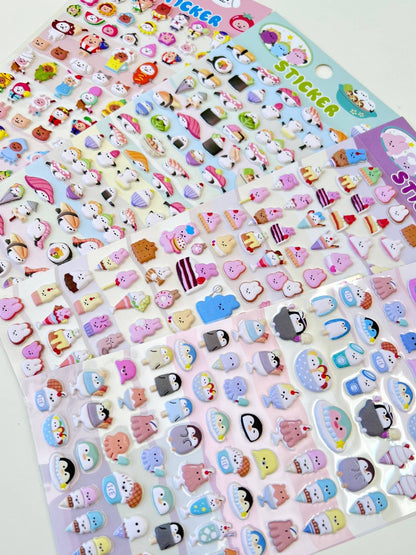 Tiny Animal Puffy Assorted Stickers