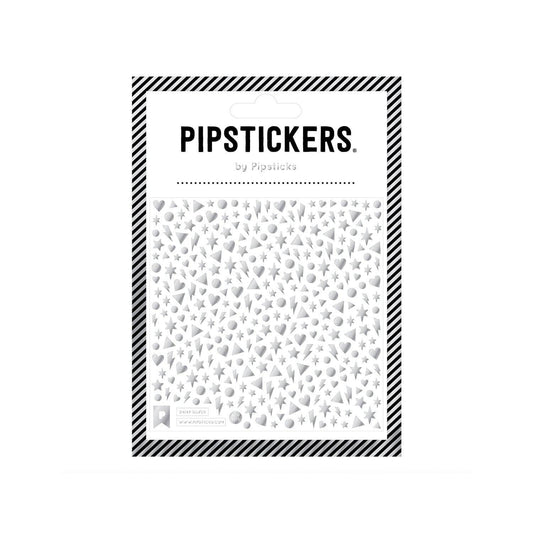 Shiny silver star sticker sheet with glittery metallic finish