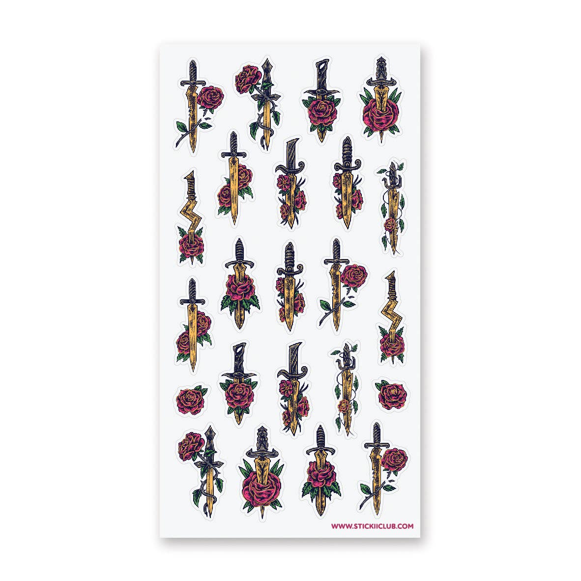 Floral Swords Sticker Sheet