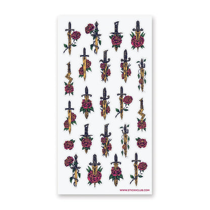 Floral Swords Sticker Sheet