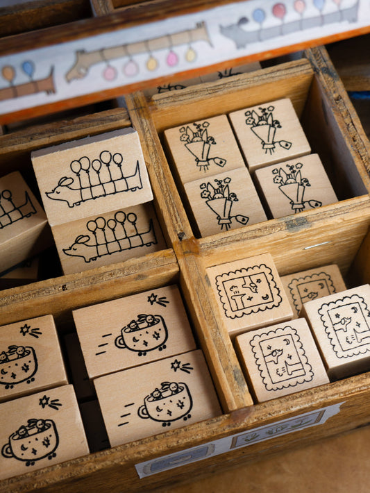 Balloonie wooden stamp