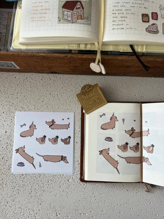 A dog's day sticker sheet