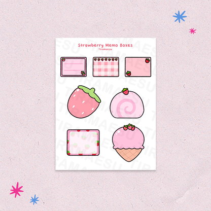 Strawberry Memo Box Stickers