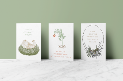 All I Want for Christmas is No Breaking News Letterpress Greeting Card