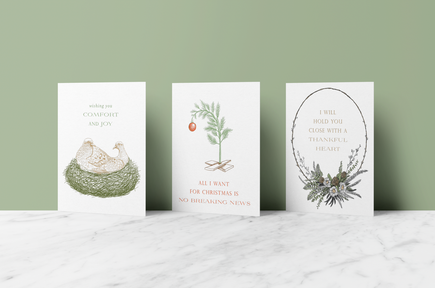Wishing you Comfort and Joy Letterpress Greeting Card