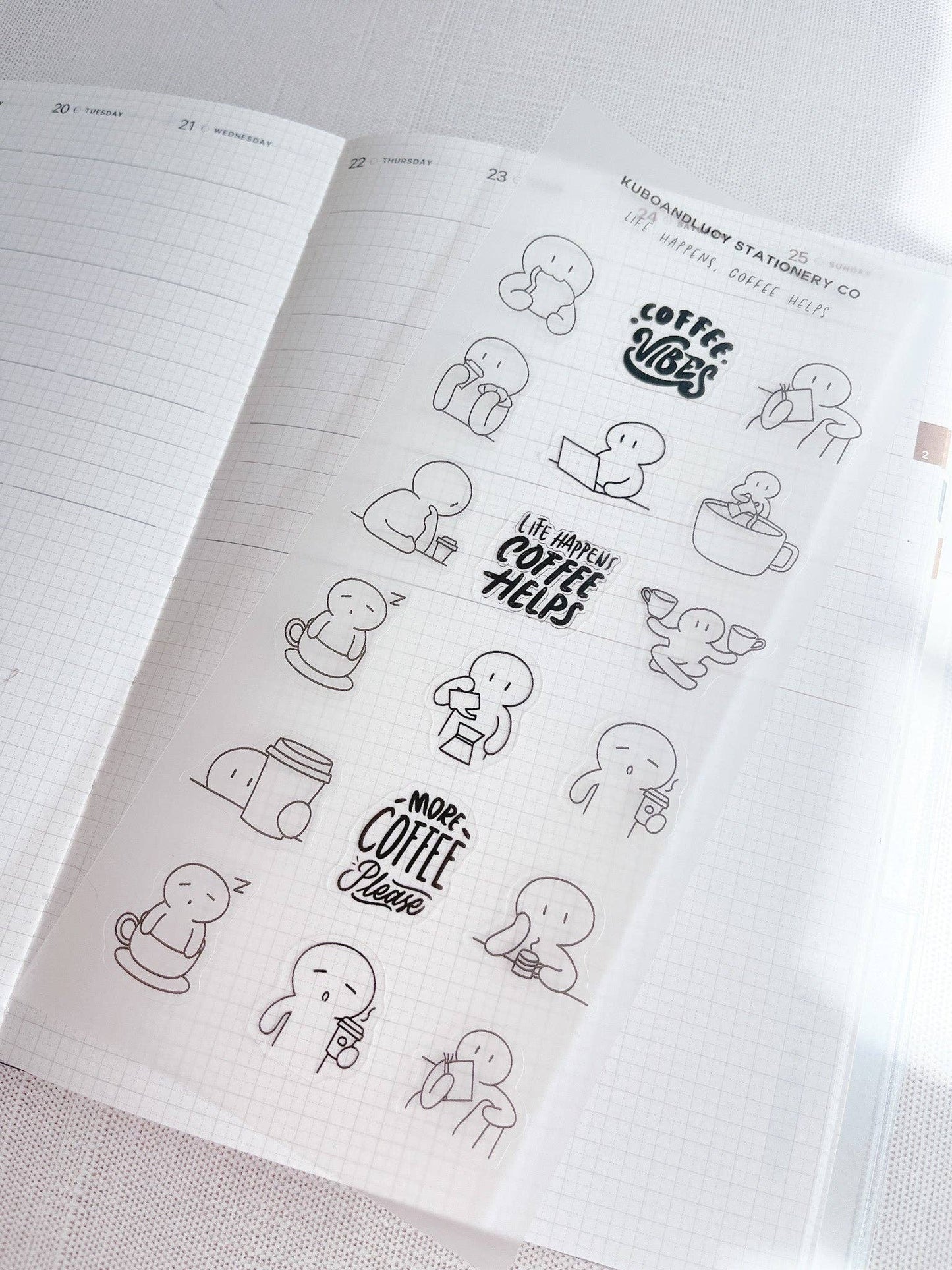Kuboandlucy Stationery Co | Life Happens, Coffee Helps Sticker Sheet