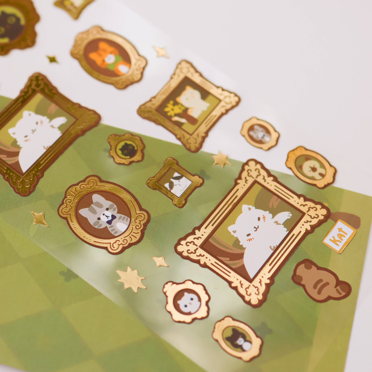 Sticker Sheet - Meowster Piece (Gold Foil)