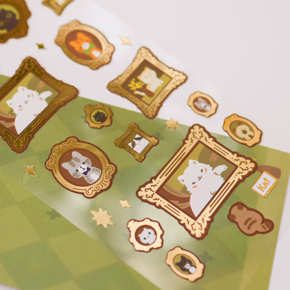 Sticker Sheet - Meowster Piece (Gold Foil)