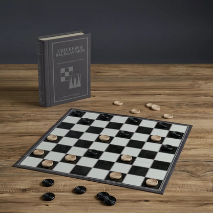 Checkers and Backgammon Vintage Book Shelf Edition