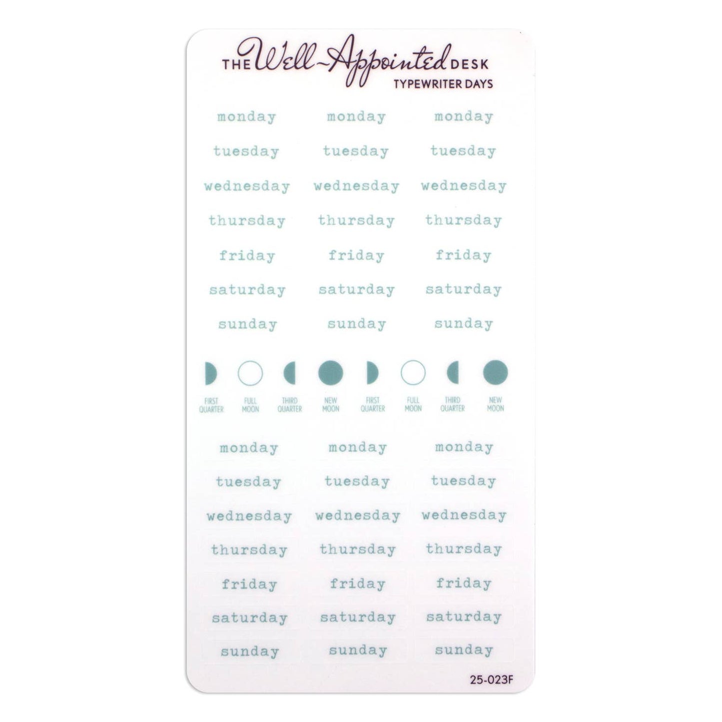 Typewriter Days Weekly Sticker Sheet (25-023)