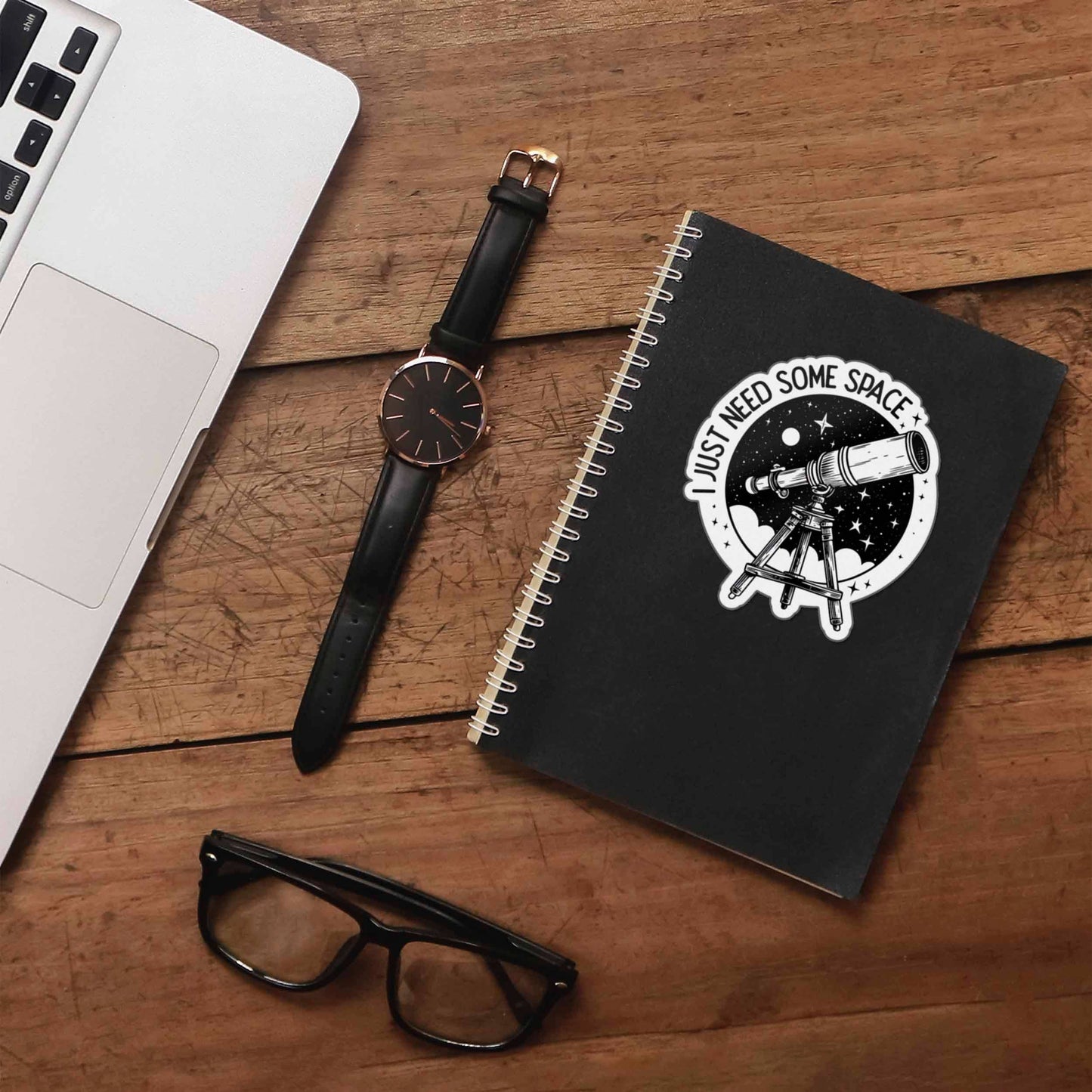 I Just Need Some Space Sticker - Cute Telescope Decal