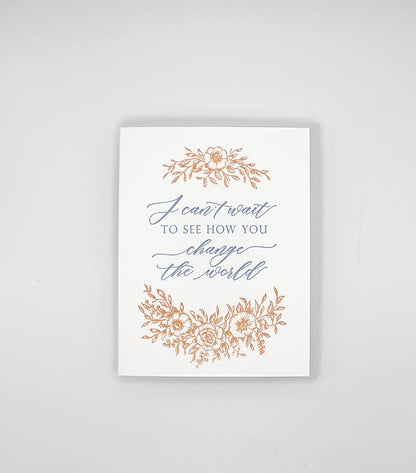 Change The World Letterpress Greeting Card
