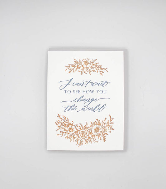 Change The World Letterpress Greeting Card