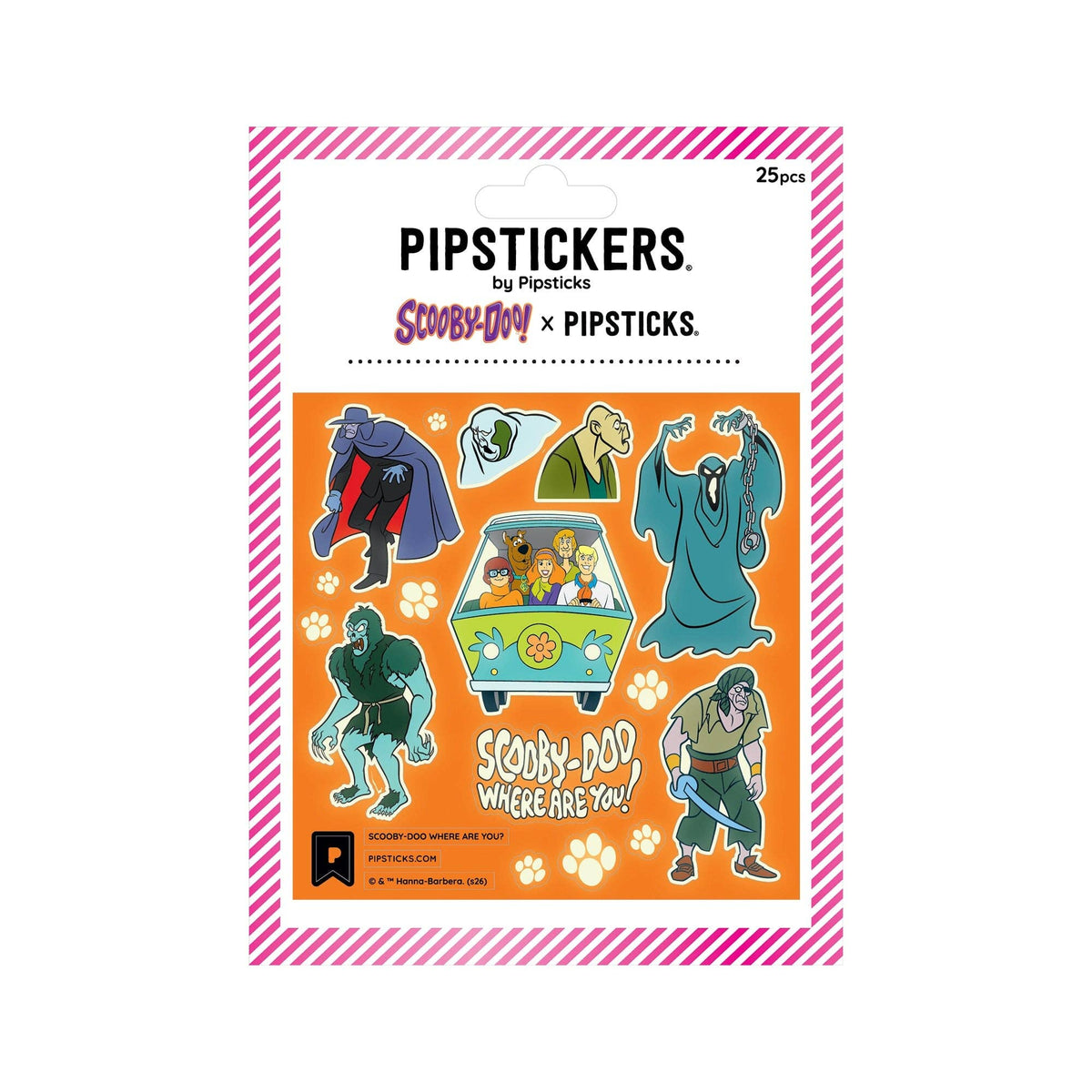 Glow-in-the-dark Scooby-Doo sticker pack, 25 pieces, character cutouts