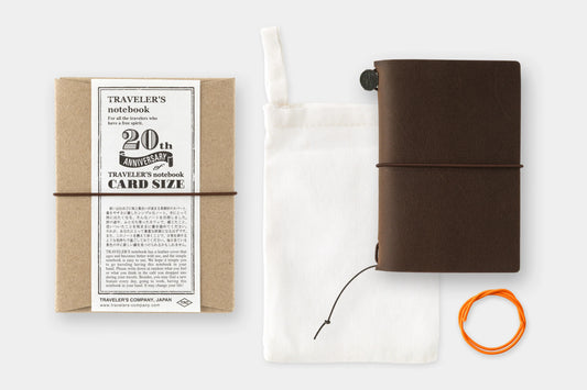 TRAVELER'S Notebook - Card Size - 20th Anniversary Set - Brown (PRE-ORDER, Limit 1 per person)