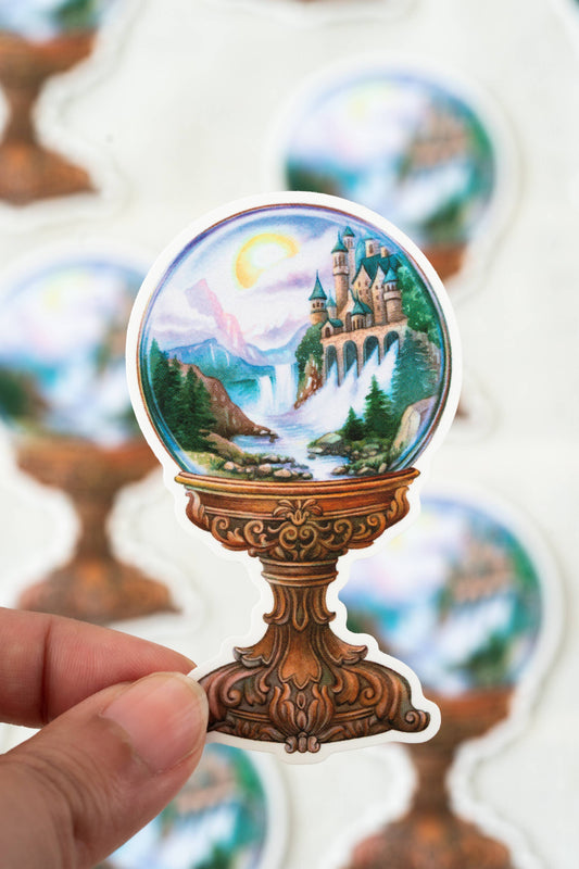 Fantasy Castle Globe Waterproof Vinyl Sticker | Bookish