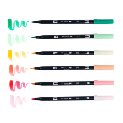 Dual Brush Pen 6-Pack Set (Just Peachy)