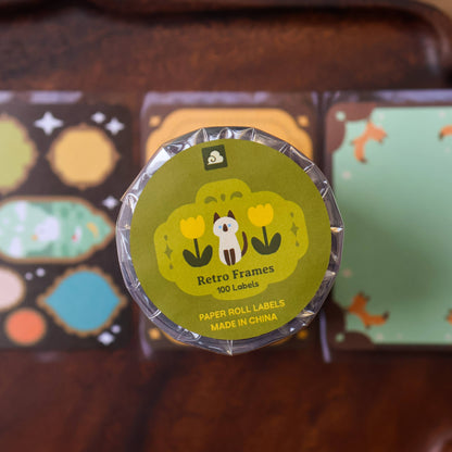 Paper Roll Labels - Retro Frames