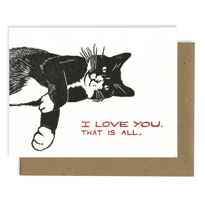 Cat Love You LETTERPRESS CARD