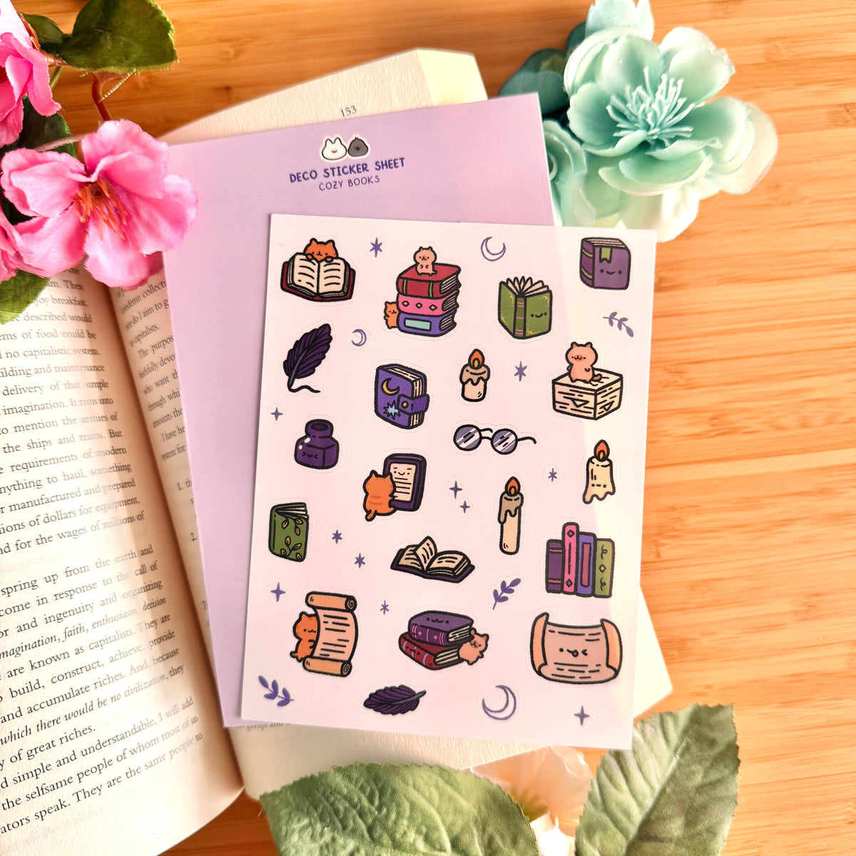 Cozy Books Deco Sticker Sheet