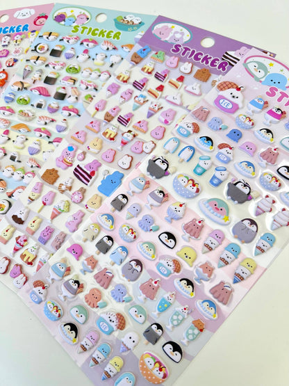 Tiny Animal Puffy Assorted Stickers
