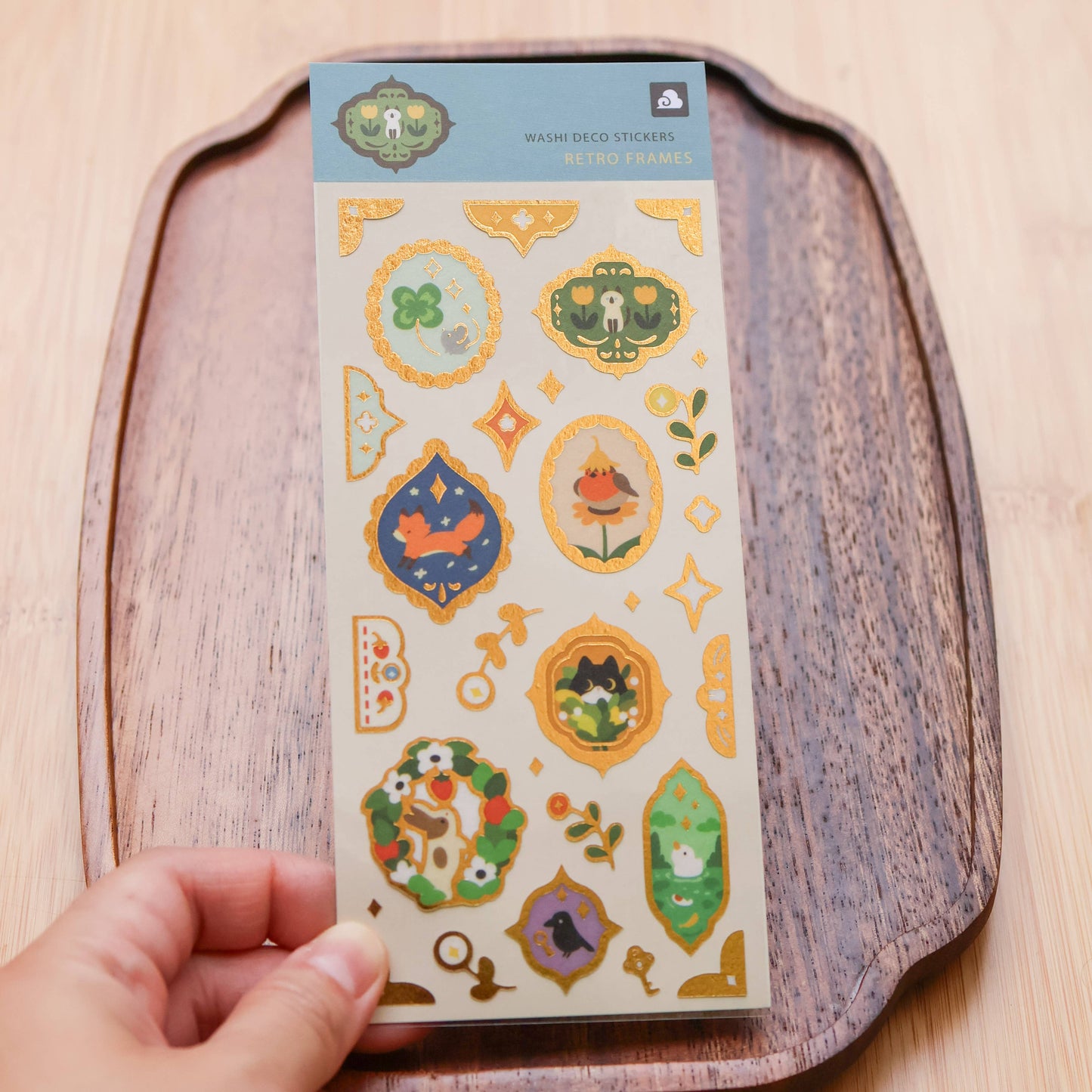 Sticker Sheet (Washi) - Retro Frames (Gold Foil)