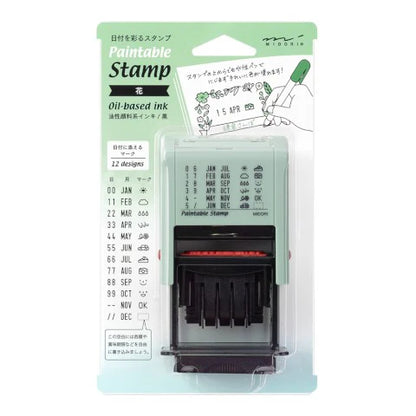 PAINTABLE ROTATING DATE STAMP FLOWERS