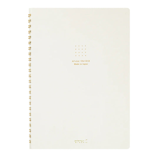 MIDORI - RING NOTEBOOK A5 COLOR DOT GRID WHITE