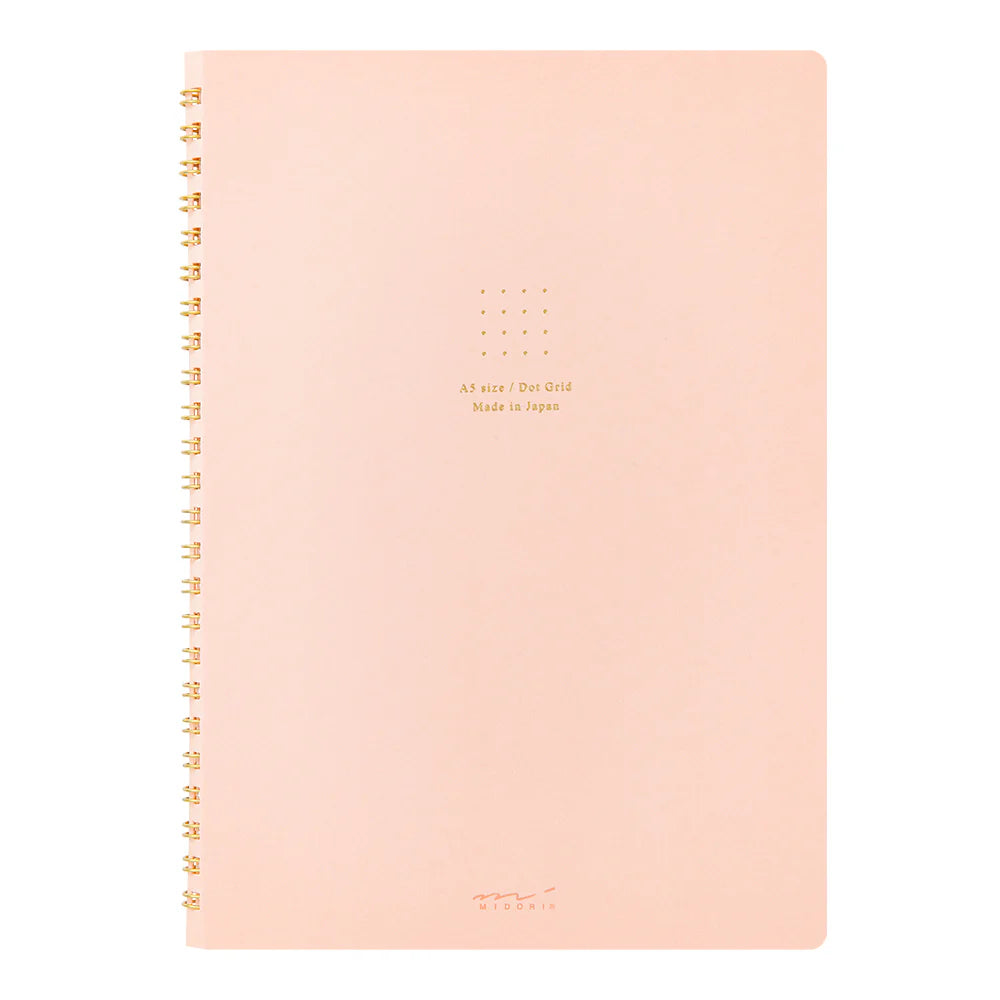 MIDORI - RING NOTEBOOK A5 COLOR DOT GRID PINK