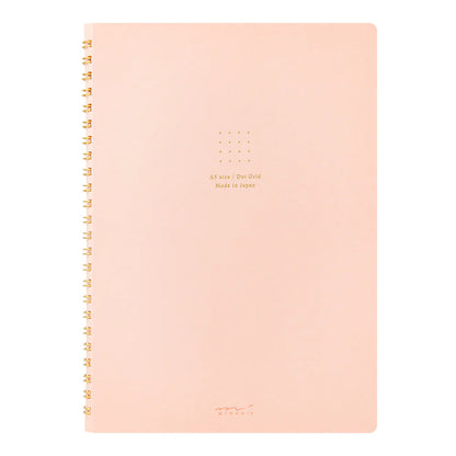 MIDORI - RING NOTEBOOK A5 COLOR DOT GRID PINK