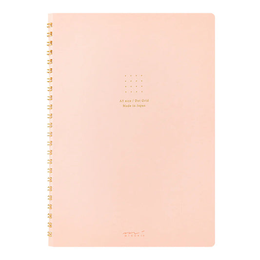 MIDORI - RING NOTEBOOK A5 COLOR DOT GRID PINK