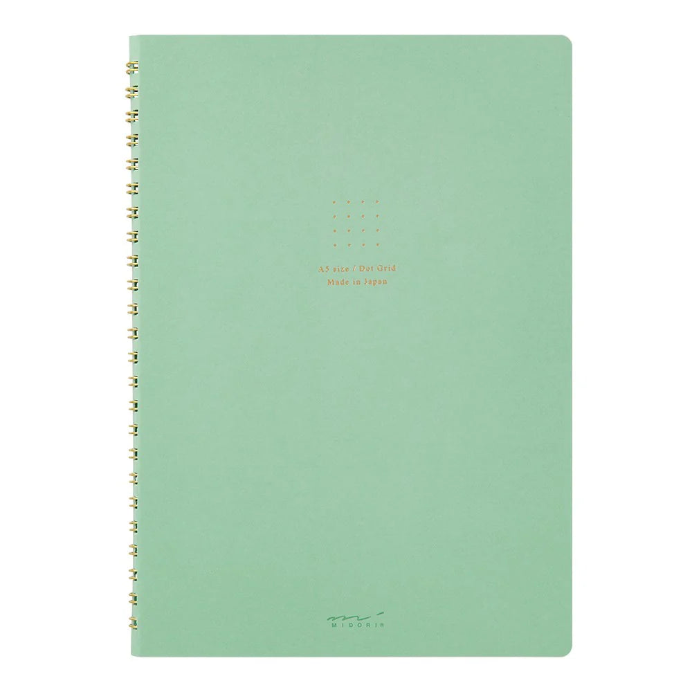 MIDORI - RING NOTEBOOK A5 COLOR DOT GRID GREEN