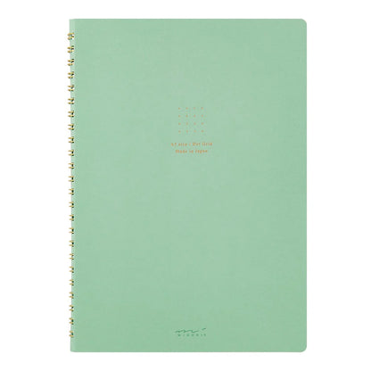 MIDORI - RING NOTEBOOK A5 COLOR DOT GRID GREEN
