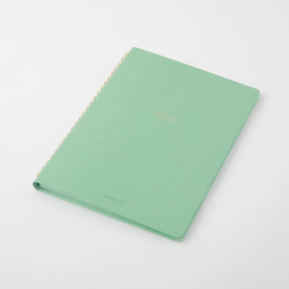 MIDORI - RING NOTEBOOK A5 COLOR DOT GRID GREEN