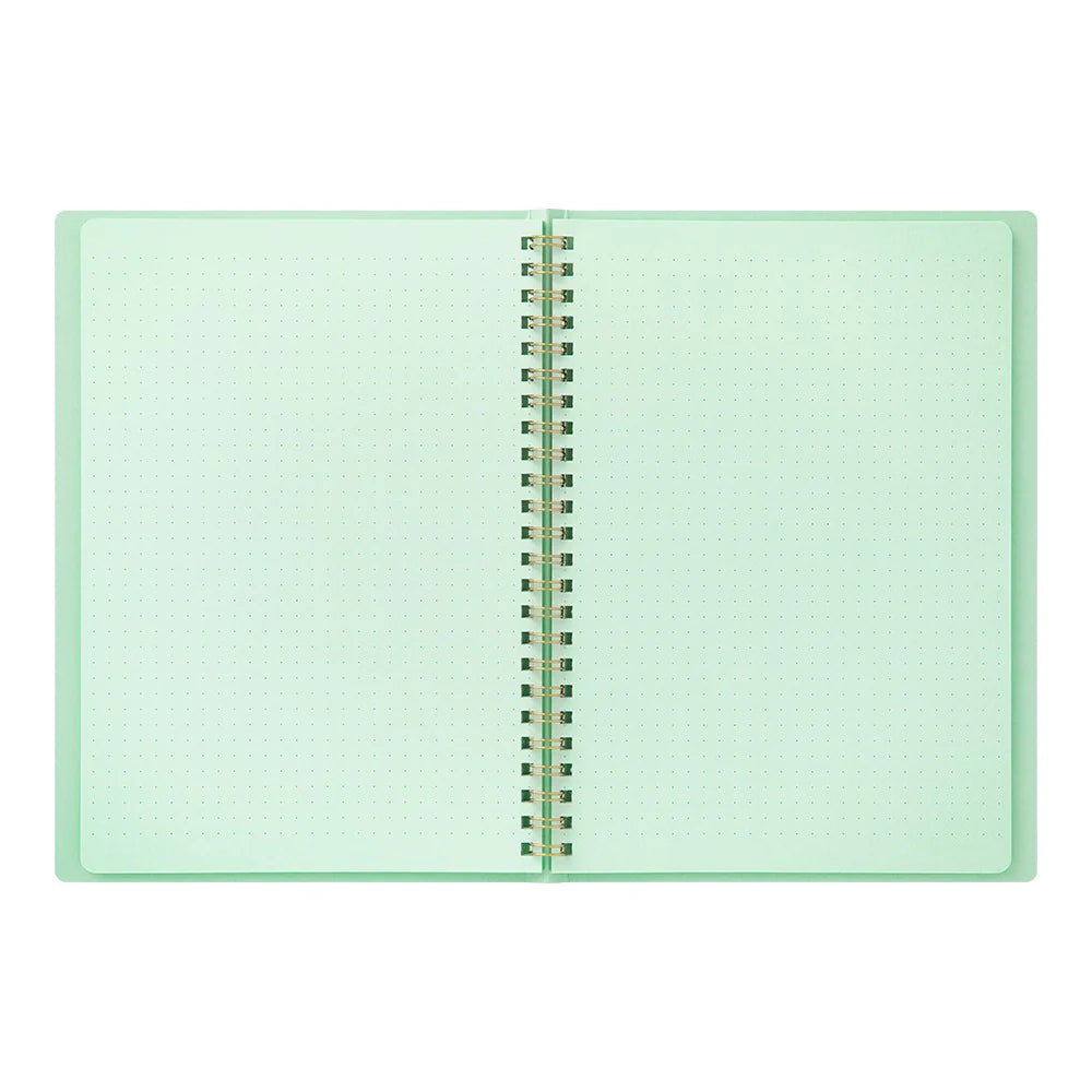 MIDORI - RING NOTEBOOK A5 COLOR DOT GRID GREEN